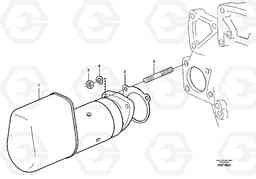 25127 Starter motor with assembling details L180C S/N 2533-SWE, 60465-USA, Volvo Construction Equipment