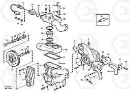 62659 Water pump with fitting parts L180C S/N 2533-SWE, 60465-USA, Volvo Construction Equipment