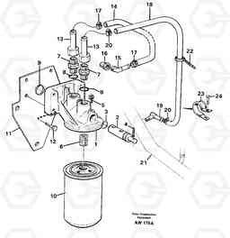 62204 Coolant filter. L180C S/N 2533-SWE, 60465-USA, Volvo Construction Equipment