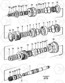 24392 Hydraulic clutch, 3rd / 4th speed L180C S/N 2533-SWE, 60465-USA, Volvo Construction Equipment