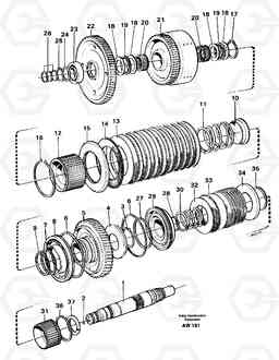 15410 Hydraulic clutch, reverse / 2nd speed L180C S/N 2533-SWE, 60465-USA, Volvo Construction Equipment