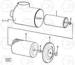 17615 Air filter. L180C S/N 2533-SWE, 60465-USA, Volvo Construction Equipment