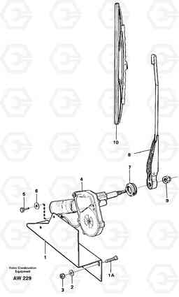 90607 Windshield wiper, rear L180C S/N 2533-SWE, 60465-USA, Volvo Construction Equipment