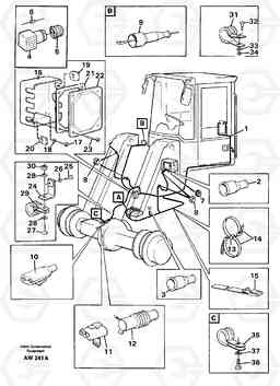 87147 Cable harness, front L180C S/N 2533-SWE, 60465-USA, Volvo Construction Equipment