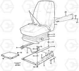 86079 Operator seat with fitting parts L180C S/N 2533-SWE, 60465-USA, Volvo Construction Equipment