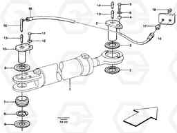 19232 Hydraulic cylinder with fitting parts L180C S/N 2533-SWE, 60465-USA, Volvo Construction Equipment