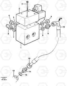 91655 Differential lock, hydraulic line. L180C S/N 2533-SWE, 60465-USA, Volvo Construction Equipment