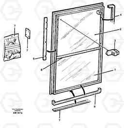 20220 Sliding window. L180C S/N 2533-SWE, 60465-USA, Volvo Construction Equipment