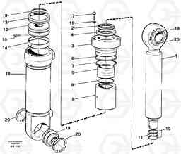 57424 Hydraulic cylinder. L180C S/N 2533-SWE, 60465-USA, Volvo Construction Equipment