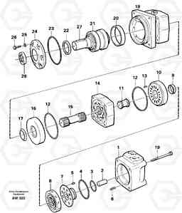 73212 Hydraulic motor. L180C S/N 2533-SWE, 60465-USA, Volvo Construction Equipment