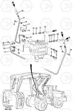 92796 Tubes for grapple. L180C S/N 2533-SWE, 60465-USA, Volvo Construction Equipment