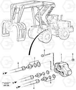 7184 Check valve with hose assembly. L180C S/N 2533-SWE, 60465-USA, Volvo Construction Equipment