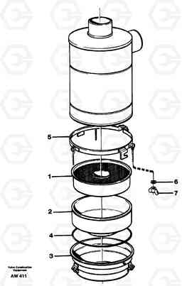 83693 Air filter. L180C S/N 2533-SWE, 60465-USA, Volvo Construction Equipment