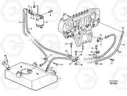 83433 Fuel pipes, fuel tank - injection pump. L180C S/N 2533-SWE, 60465-USA, Volvo Construction Equipment