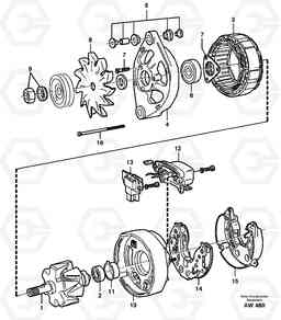 25126 Alternator L180C S/N 2533-SWE, 60465-USA, Volvo Construction Equipment