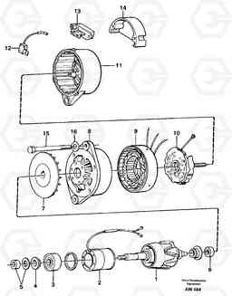 17630 Alternator. L180C S/N 2533-SWE, 60465-USA, Volvo Construction Equipment