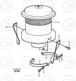 88795 Air filter. L180C S/N 2533-SWE, 60465-USA, Volvo Construction Equipment