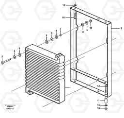 89270 Condenser with fitting parts. L180C S/N 2533-SWE, 60465-USA, Volvo Construction Equipment