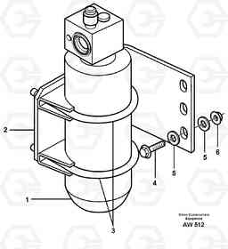 86738 Receiver drier with fitting parts. L180C S/N 2533-SWE, 60465-USA, Volvo Construction Equipment