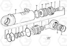 54417 Hydraulic cylinder. L180C S/N 2533-SWE, 60465-USA, Volvo Construction Equipment