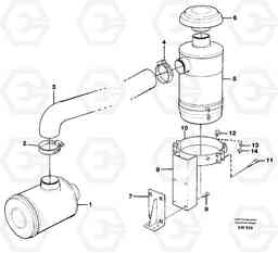 86747 Oil-bath precleaner. L180C S/N 2533-SWE, 60465-USA, Volvo Construction Equipment