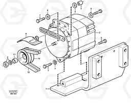 44403 Alternator with fitting parts, 100A. L180C S/N 2533-SWE, 60465-USA, Volvo Construction Equipment