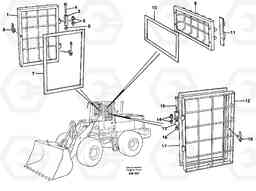 65652 Window guards, side and rear windows. L180C S/N 2533-SWE, 60465-USA, Volvo Construction Equipment