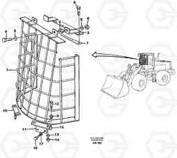 15945 Windshild guard for windshield. L180C S/N 2533-SWE, 60465-USA, Volvo Construction Equipment