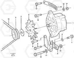 44119 Alternator with assembling details L330C SER NO 60188-, Volvo Construction Equipment