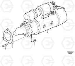 20716 Starter motor with assembling details L330C SER NO 60188-, Volvo Construction Equipment