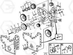 53873 Timing gear casing and gears L220D SER NO 1001-, Volvo Construction Equipment