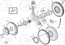 22430 Crankshaft and related parts L220D SER NO 1001-, Volvo Construction Equipment