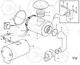 91167 Air filter with fitting parts L220D SER NO 1001-, Volvo Construction Equipment