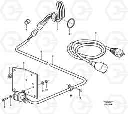 21414 Engine heater. L220D SER NO 1001-, Volvo Construction Equipment