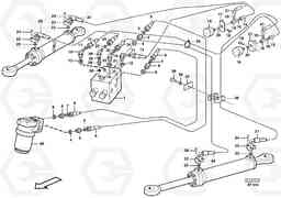 21380 Steering system: hoses, shift valve - steering cylinder. L220D SER NO 1001-, Volvo Construction Equipment