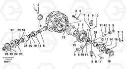 31133 Front axle ( 1660 ) : differential EW50VV TYPE 256, Volvo Construction Equipment