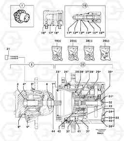 1925 Travelling gear motor assy EC70 TYPE 233, Volvo Construction Equipment