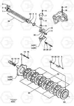 57452 Front axle ( 1660 ) : brake EW50 TYPE 256, Volvo Construction Equipment