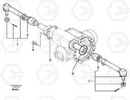 12260 Front axle ( 1660 ) : steering linkage EW50 TYPE 256, Volvo Construction Equipment