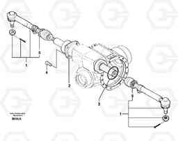 7514 Front axle ( 1660 ) : steering linkage EW70 TYPE 262, Volvo Construction Equipment