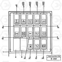 52120 Toggle switch panel EW230 ?KERMAN ?KERMAN EW230 SER NO - 1447, Volvo Construction Equipment