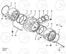 31131 Rear axle ( 1660 ) : sump EW50VV TYPE 256, Volvo Construction Equipment