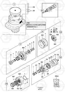 52103 Slewing gear motor EC70 TYPE 233, Volvo Construction Equipment