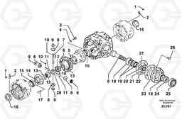 12256 Rear axle ( 1660 ) : differential EW50 TYPE 256, Volvo Construction Equipment