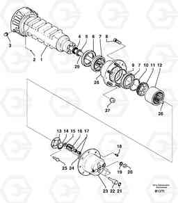 31132 Rear axle ( 1660 ) : axle EW50VV TYPE 256, Volvo Construction Equipment