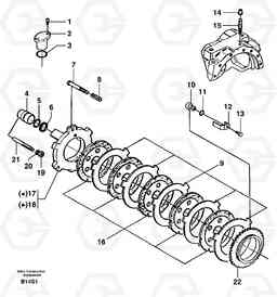 57453 Rear axle ( 1660 ) : brake EW50 TYPE 256, Volvo Construction Equipment