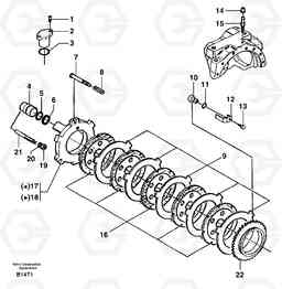 57455 Rear axle ( 1660 ) : brake EW50VV TYPE 256, Volvo Construction Equipment