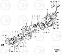 12237 Rear axle ( 1660 ) : transfer case EW50 TYPE 256, Volvo Construction Equipment