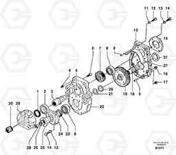 30114 Rear axle ( 1660 ) : transfer case EW50VV TYPE 256, Volvo Construction Equipment