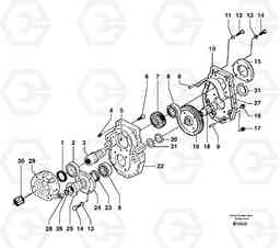 7410 Rear axle ( 1660 ) : transfer case EW70VV TYPE 262, Volvo Construction Equipment